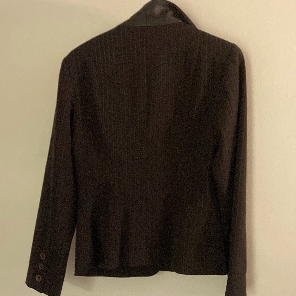 Brown Polyester Jacket Embedded With Brown Stripe… - image 2